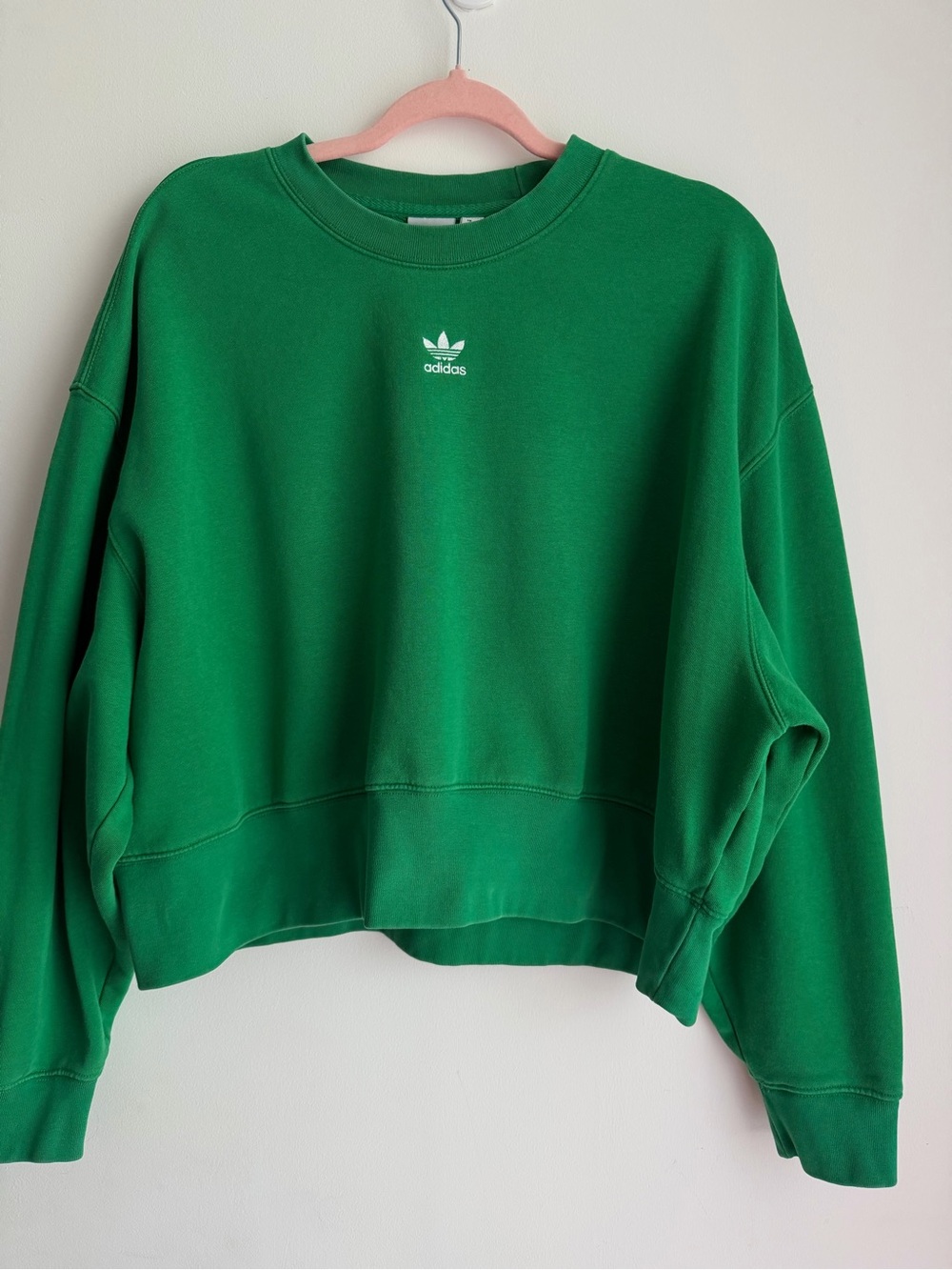 adidas Green Cropped Crewneck Sweatshirt - Picture 3 of 5